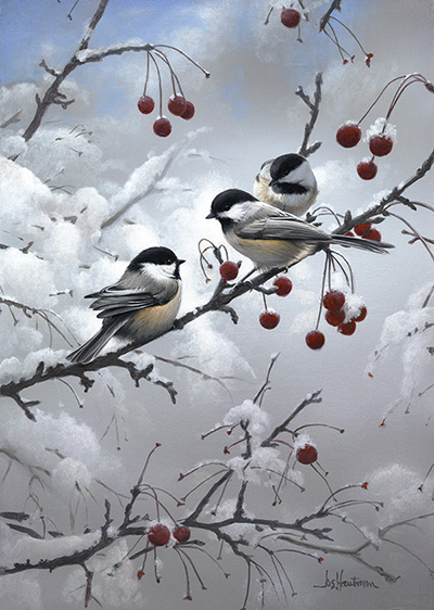 Chickadee painting