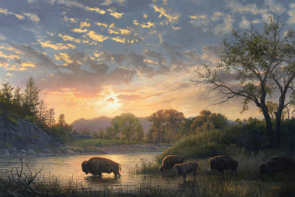 Buffalo painting by Joe Hautman